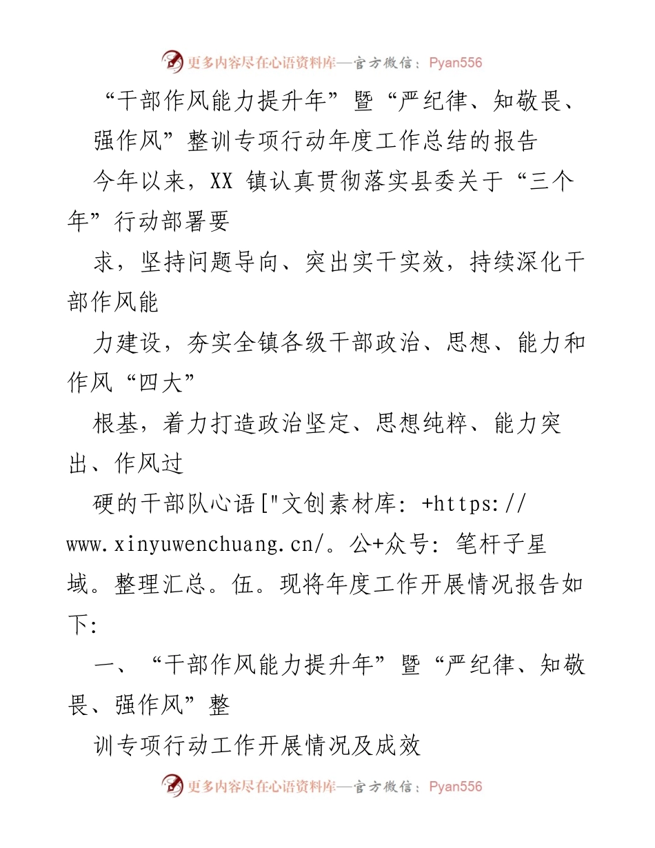 [工作总结] 年度工作总结会 - 干部作风能力提升年专项行动年度工作总结报告.docx_第1页