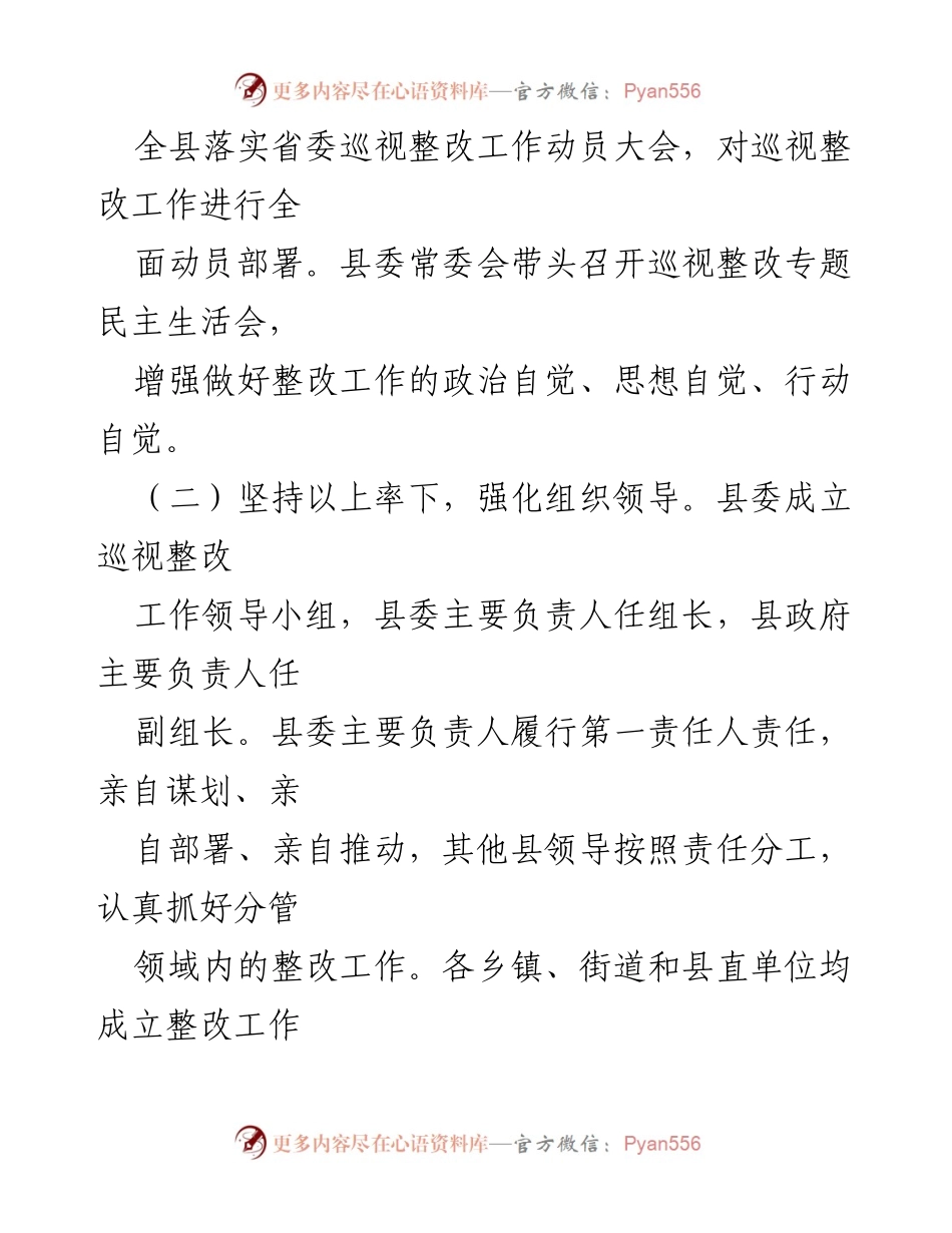 [工作总结] 巡视整改 - X县巡视整改进展情况报告.docx_第2页