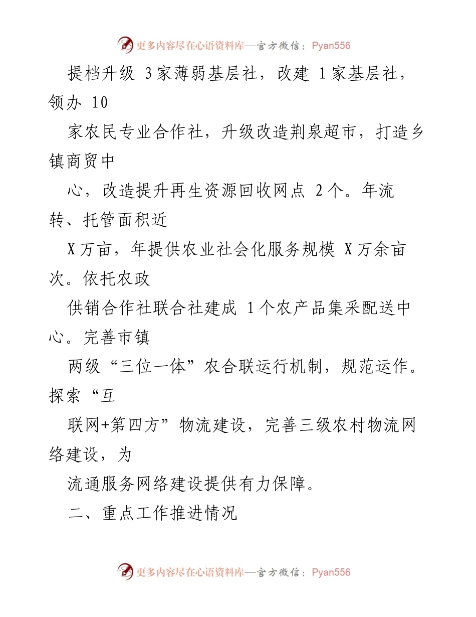 [工作总结] 市供销社 - 2023年度工作总结与党建推进情况.docx_第2页