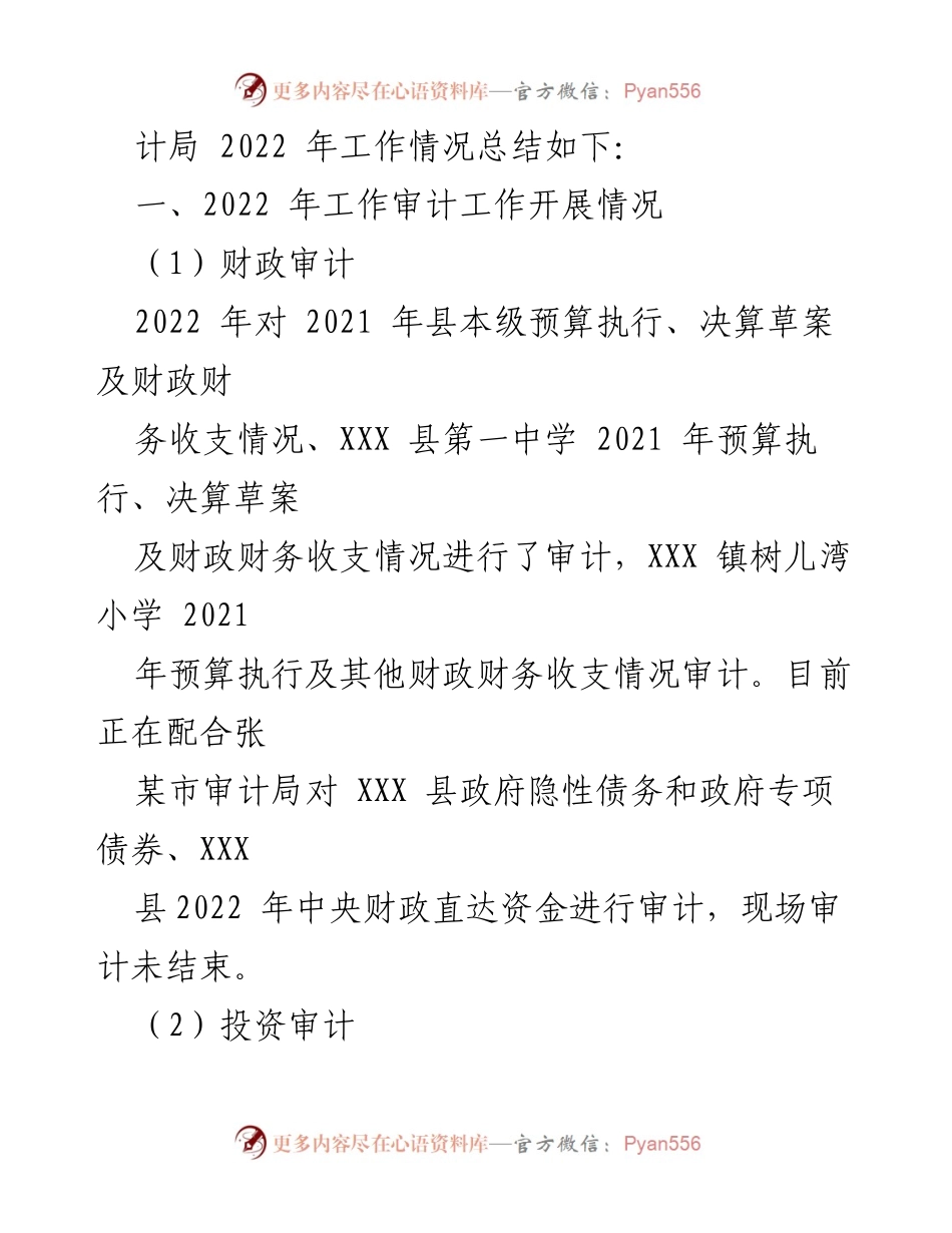 [工作总结] 审计局 - XX 县审计局2022年工作总结与2023年工作规划.docx_第2页