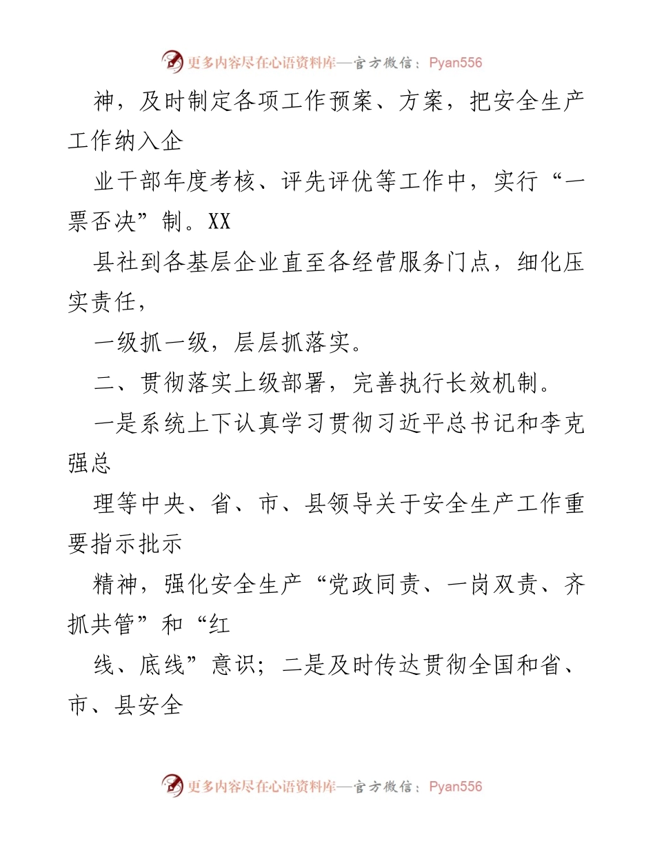 [工作总结] 安全生产月活动 - XX县供销社安全生产月工作总结报告.docx_第2页