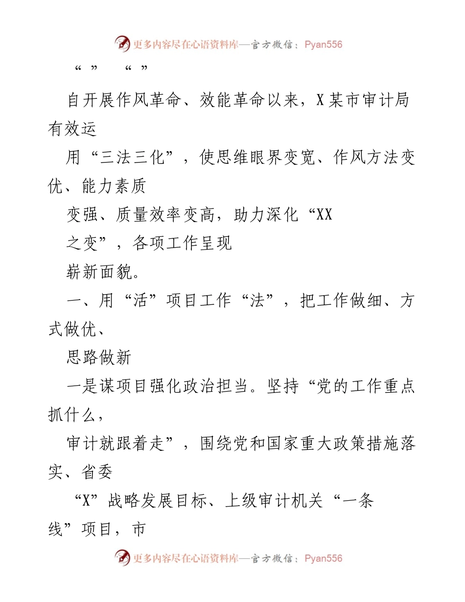 [工作总结] 审计局工作会议 - 提升审计效能与党建引领的创新实践.docx_第1页