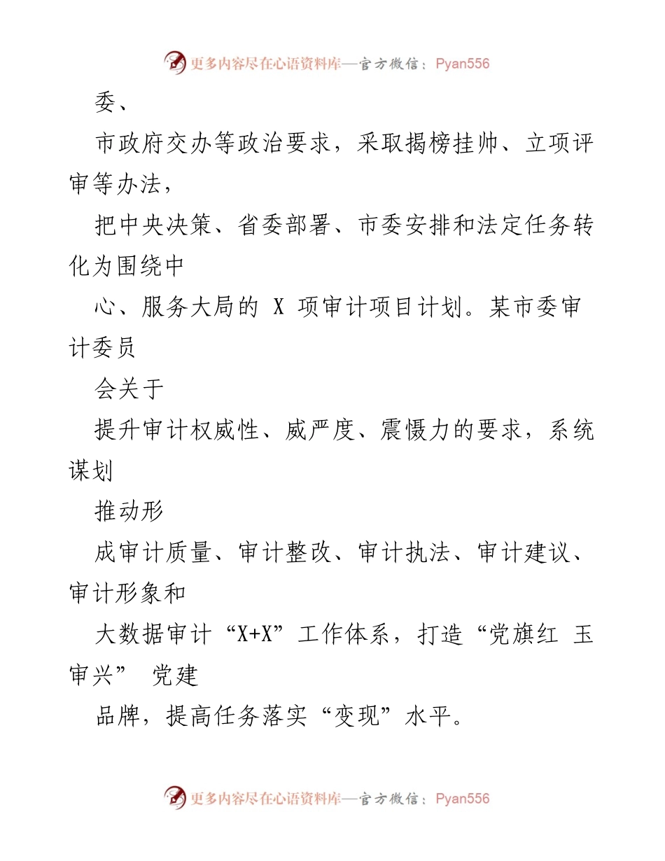 [工作总结] 审计局工作会议 - 提升审计效能与党建引领的创新实践.docx_第2页