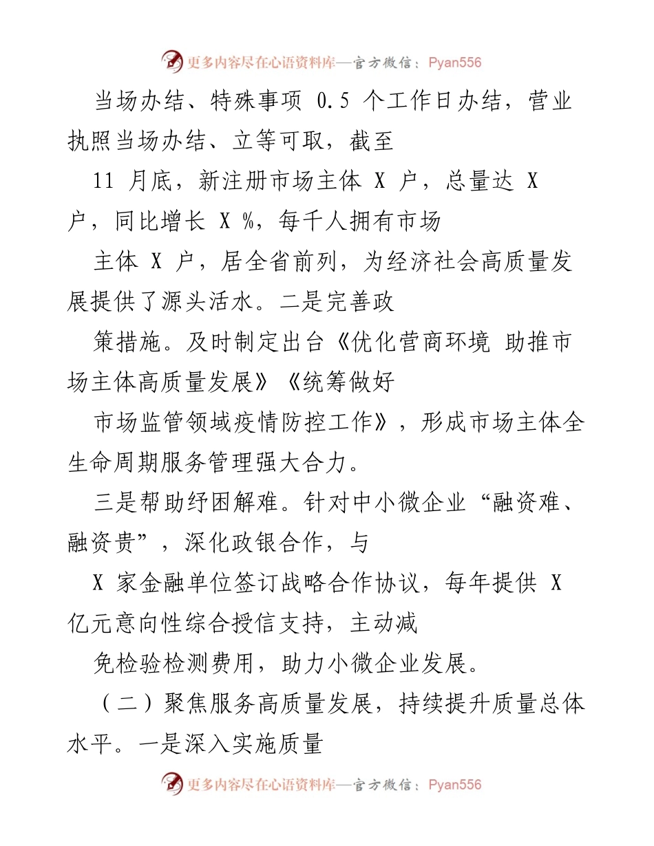 [工作总结] 市场监管局年度工作 - 202X年市场监管局工作总结与高质量发展服务报告.docx_第2页