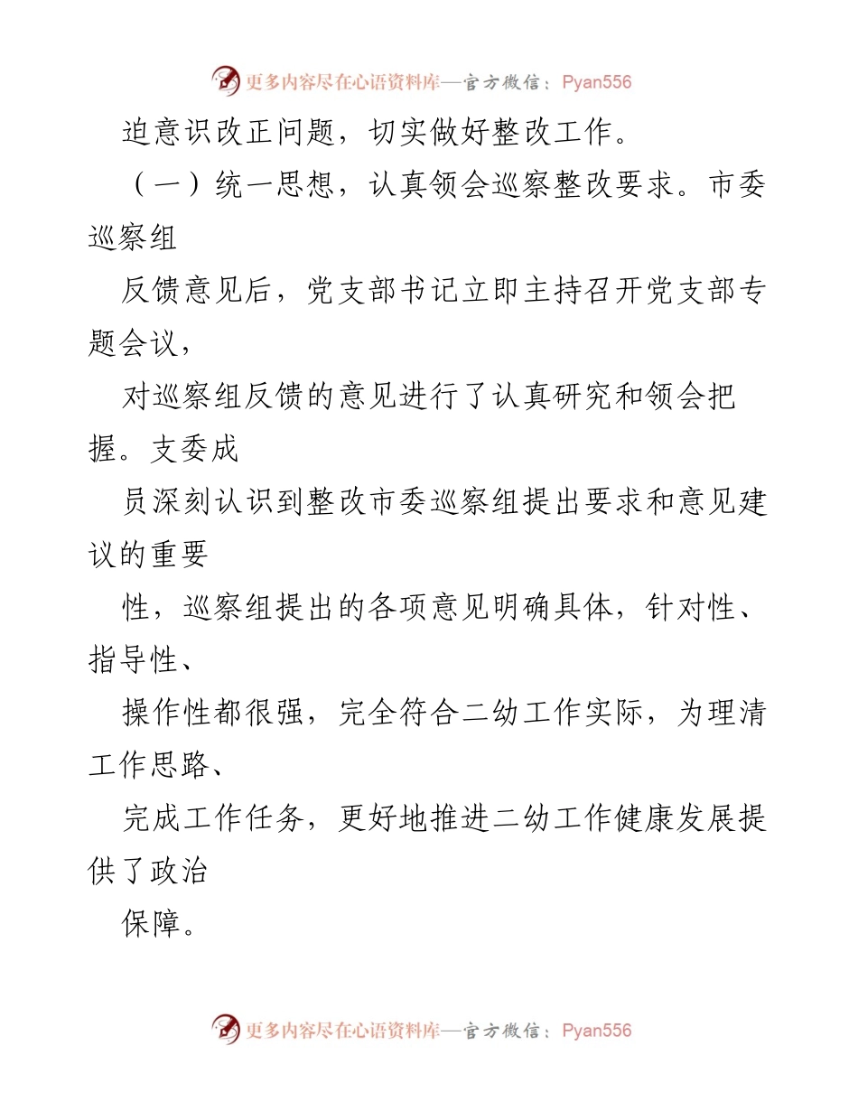 [工作总结] 市幼儿园党支部 - 巡察整改进展情况报告.docx_第2页