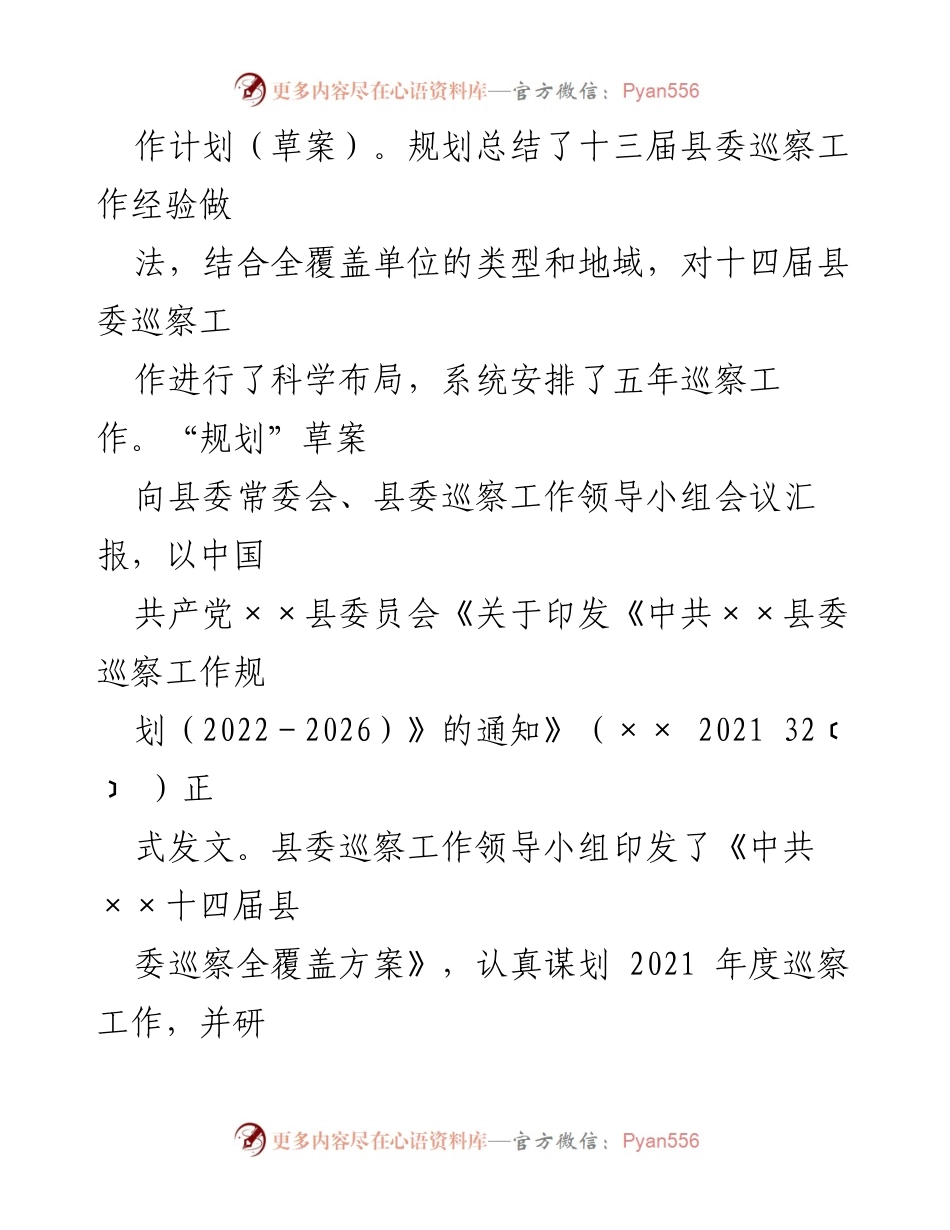 [工作总结] 巡察工作 - 2021年度巡察工作总结与2022年度工作计划.docx_第2页