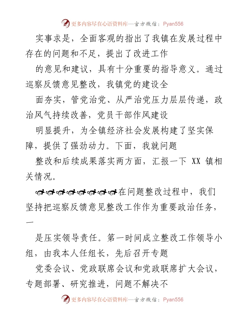 [工作总结] 巡察整改 - XX镇巡察反馈问题整改工作总结.docx_第2页