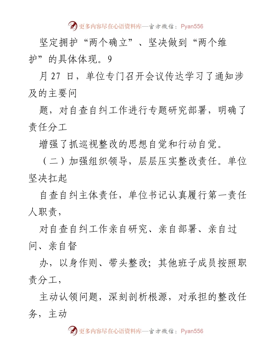 [工作总结] 巡察工作 - 巡察成果运用自查自纠情况报告.docx_第2页