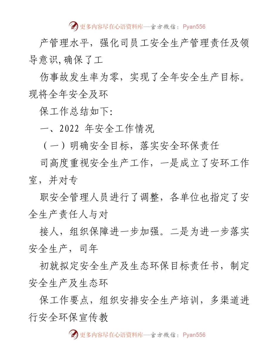 [工作总结] 年度总结 - 2022年度安全生产与生态环保工作总结及计划.docx_第2页