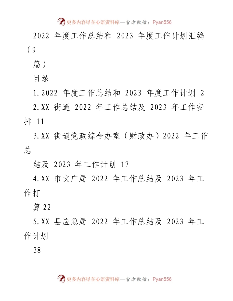 [工作总结] 年度工作回顾与计划 - 2022年工作总结与2023年工作计划汇编.docx_第1页