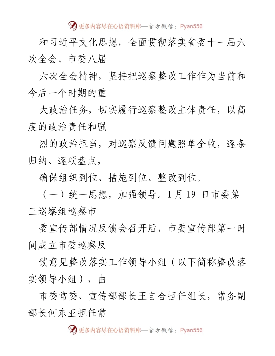 [工作总结] 市委宣传部 - 巡察集中整改进展情况报告.docx_第2页