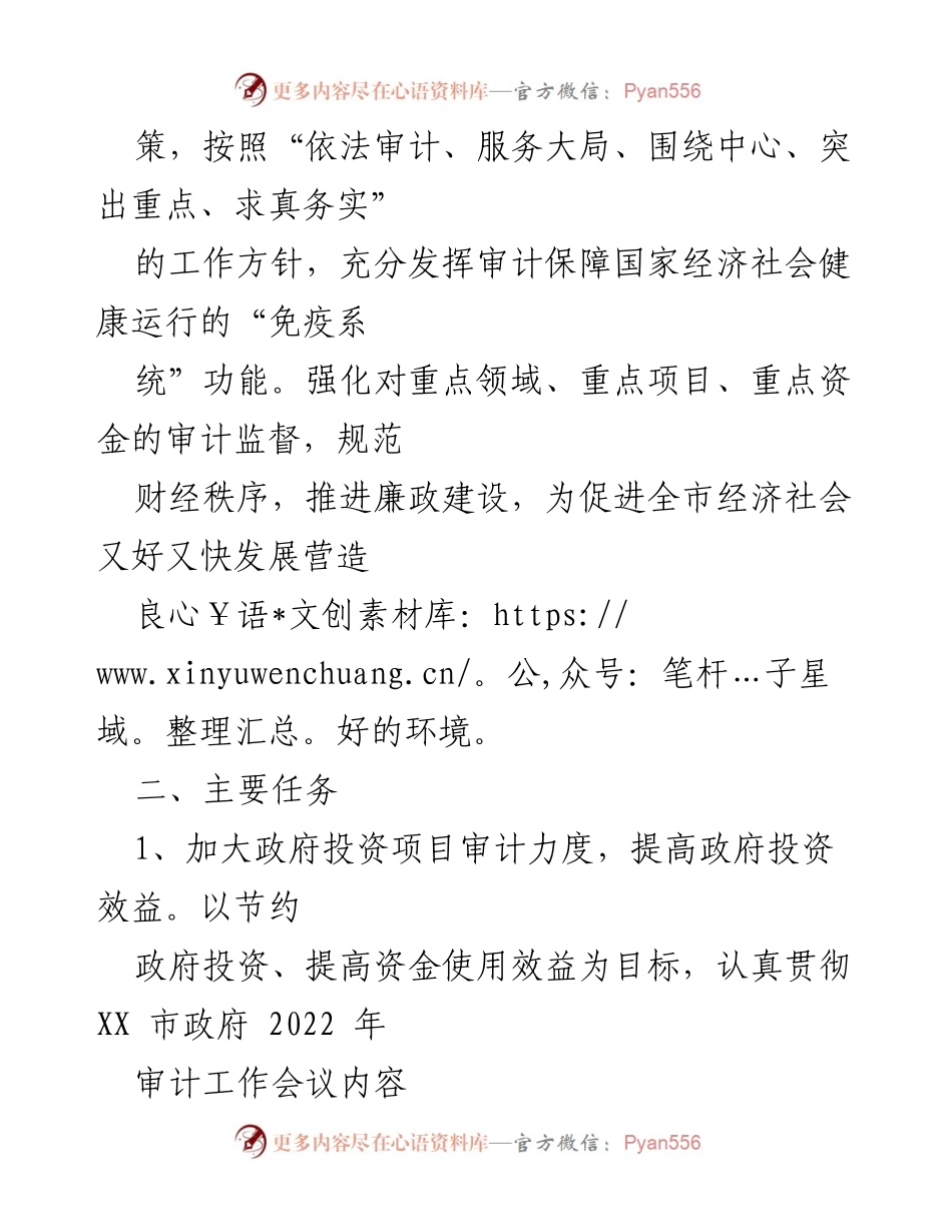 [工作总结] 审计工作 - XX县2022年审计工作安排与重点任务.docx_第2页
