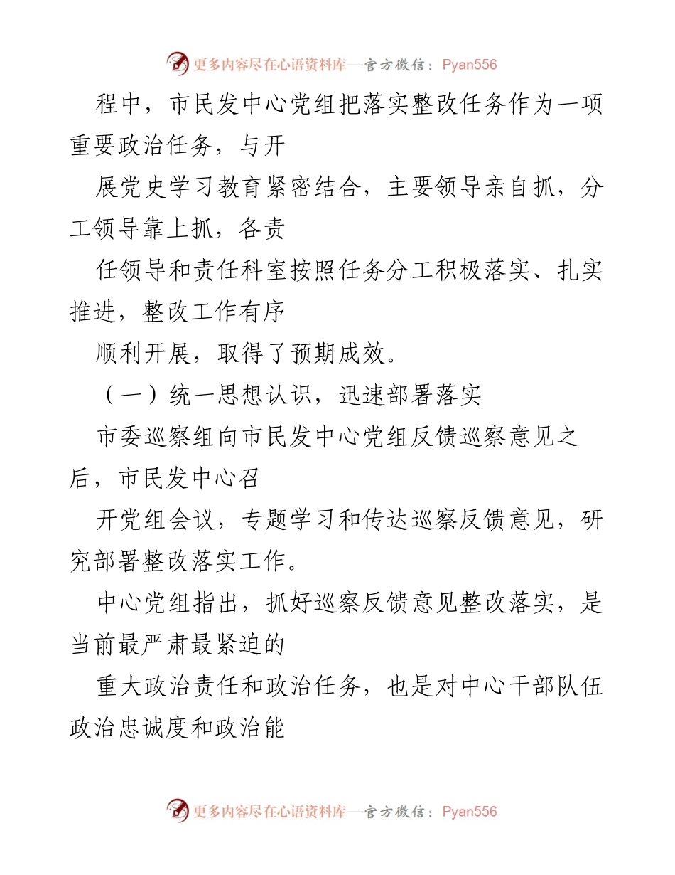 [工作总结] 巡察整改 - 市民发中心党组巡察整改工作总结报告.docx_第2页