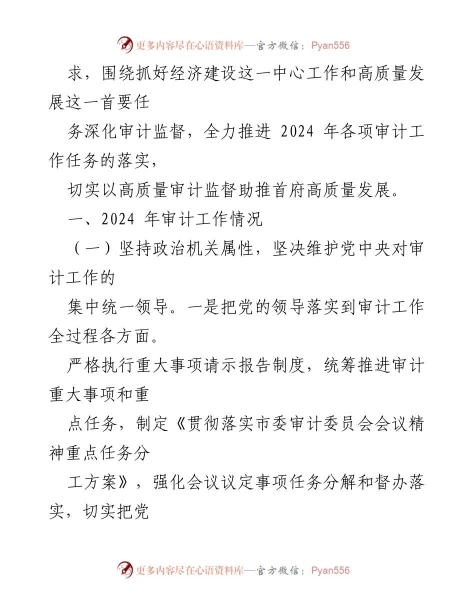 [工作总结] 市审计局 - 2024年工作总结与2025年工作计划.docx_第2页