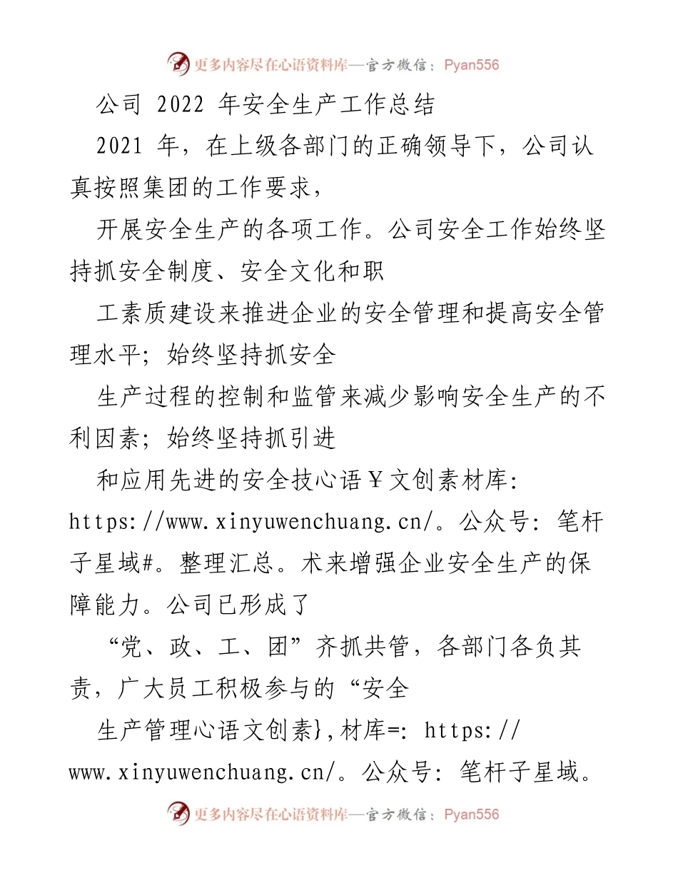 [工作总结] 安全生产 - 2022年安全生产工作总结.docx_第1页