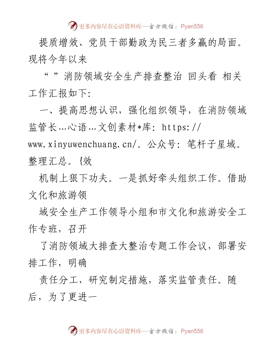 [工作总结] 市文化和旅游局 - 消防领域安全生产排查整治“回头看”情况汇报_1.docx_第2页