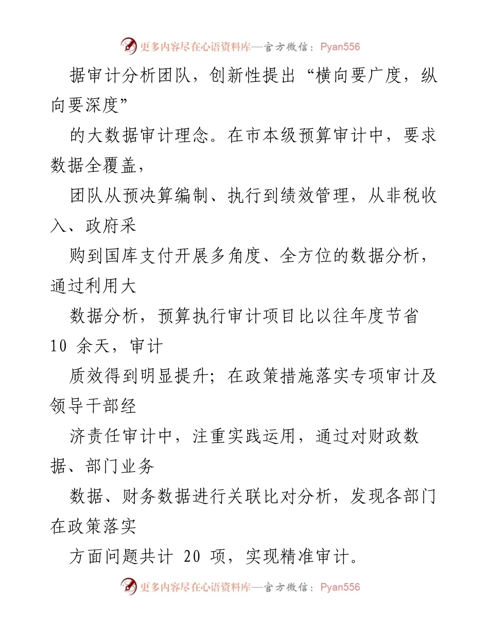 [工作总结] 市审计局 - 2023年大数据审计创新工作总结.docx_第2页