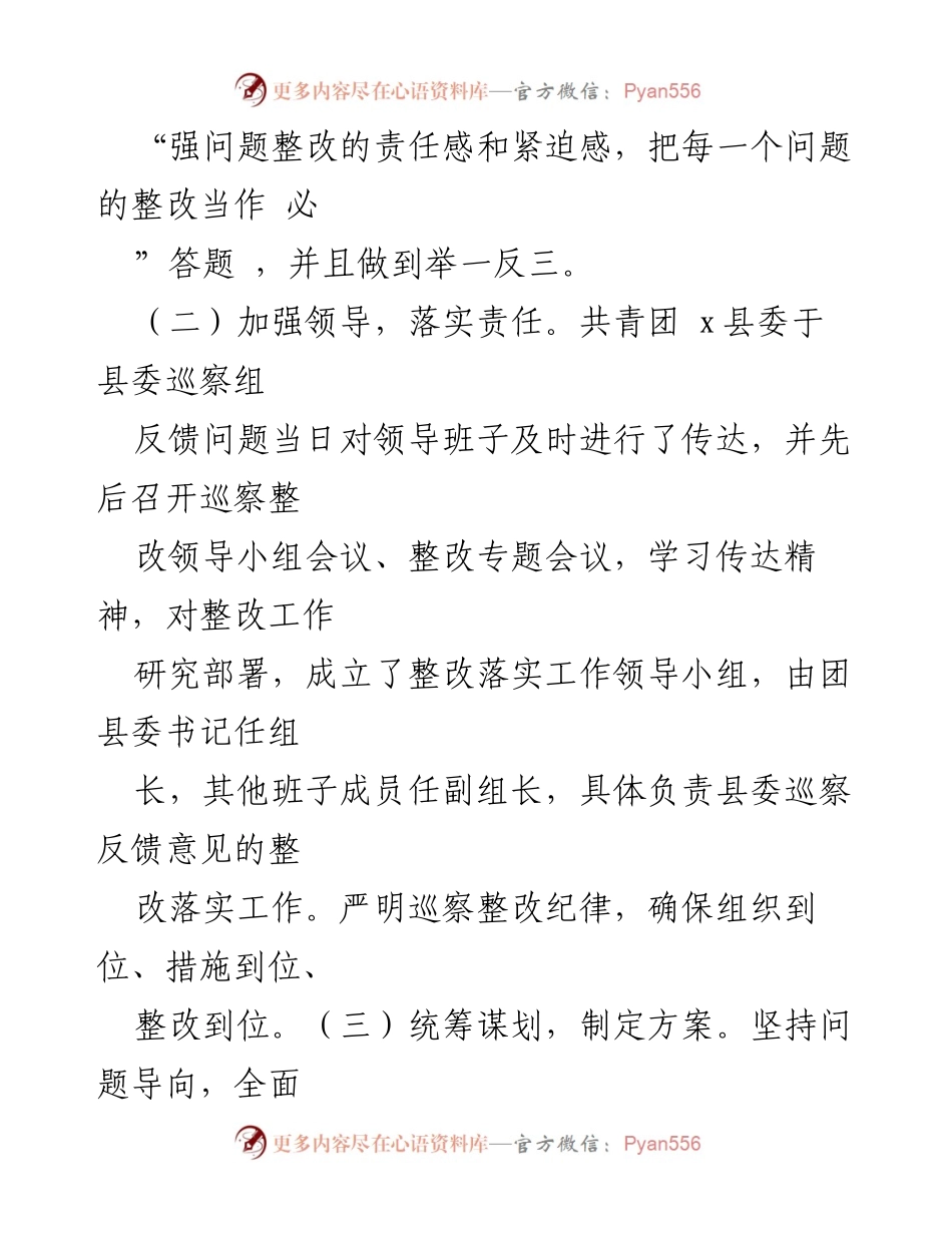[工作总结] 巡察整改 - 共青团县委巡察整改进展情况报告_3.docx_第2页