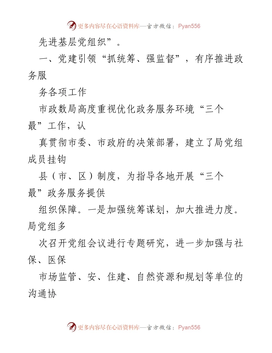 [工作总结] 市政务局党建引领工作 - 党建引领优化政务服务提升群众体验.docx_第2页