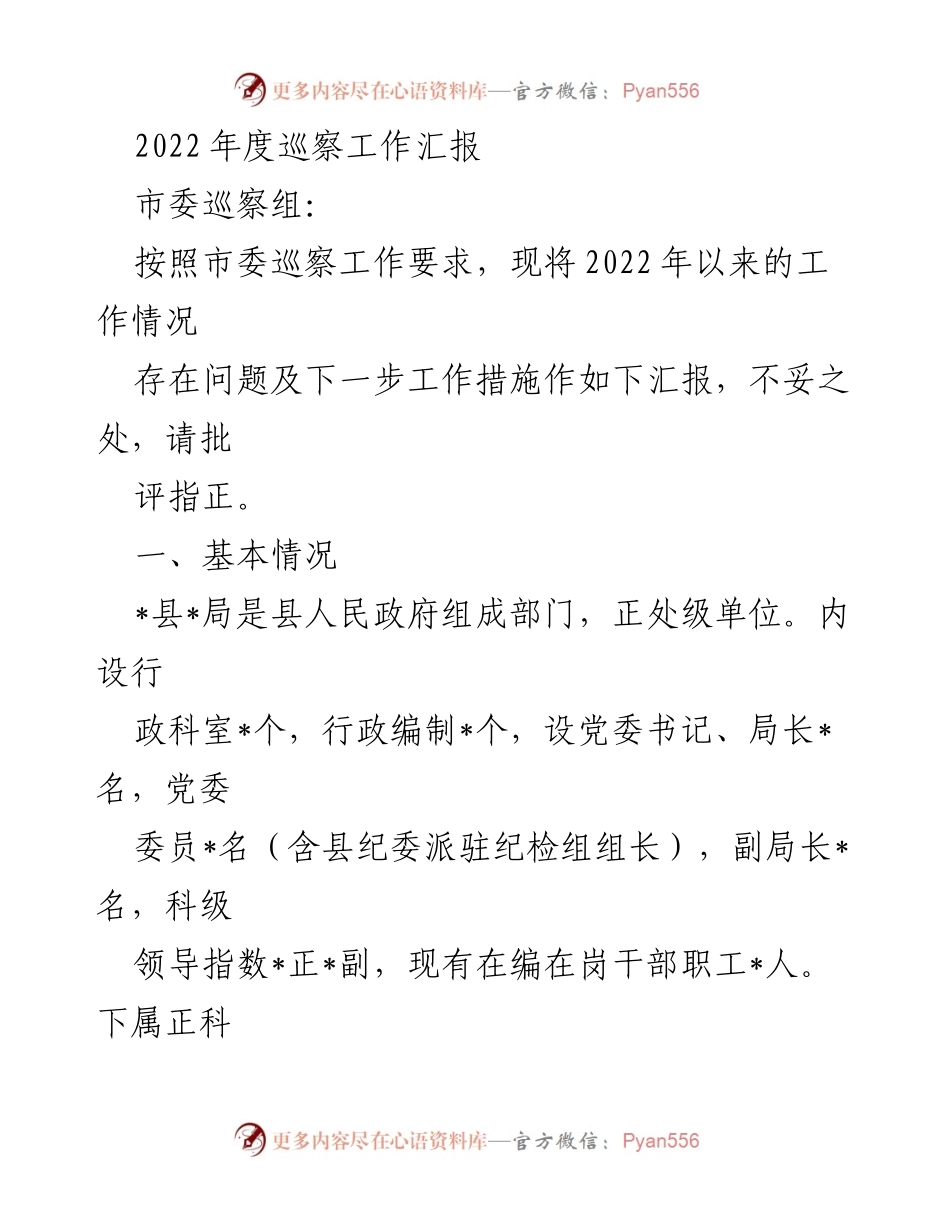 [工作总结] 巡察工作 - 2022年度巡察工作总结与问题整改报告.docx_第1页