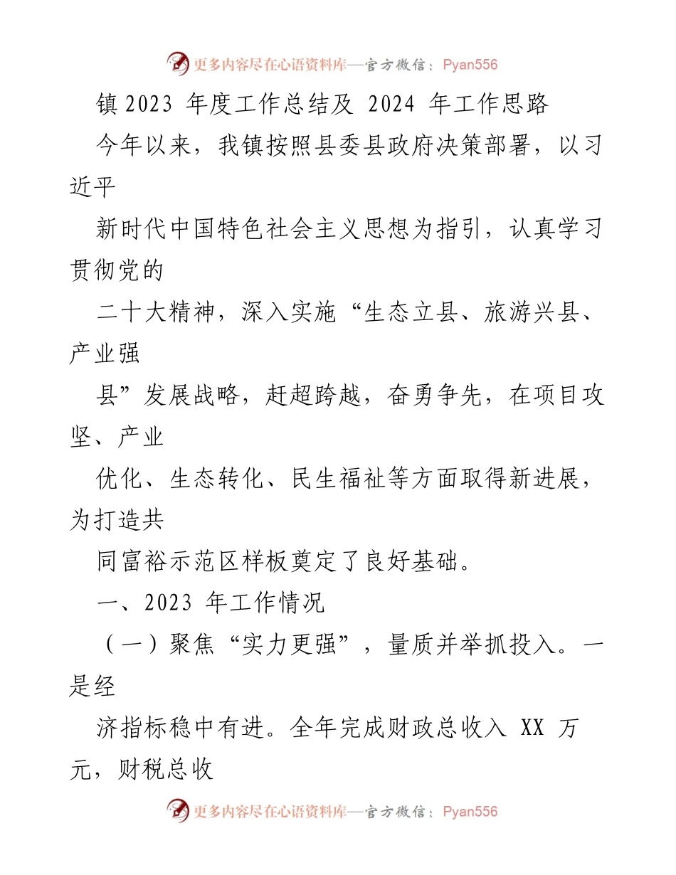 [工作总结] 年度总结 - 2023年度工作总结与2024年发展思路.docx_第1页