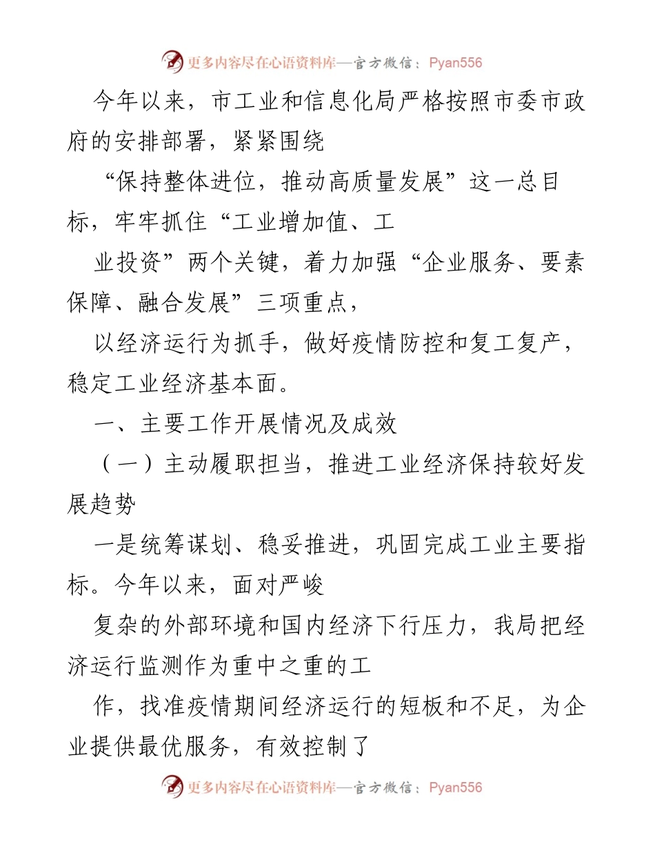 [工作总结] 市工业和信息化局 - 2023年工业经济发展工作总结与成效分析.docx_第1页