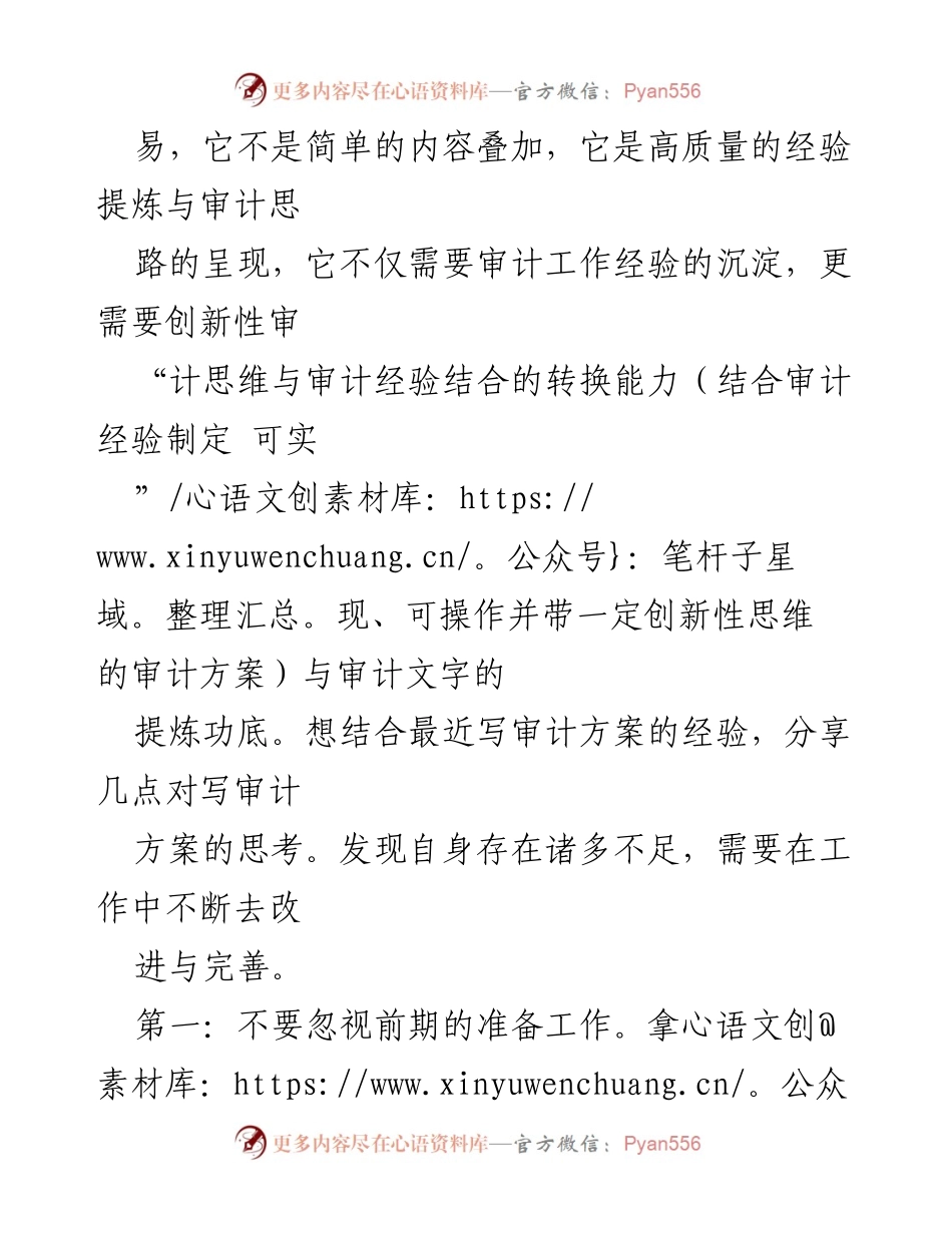 [工作总结] 审计项目 - 提升审计方案质量的思考与建议.docx_第2页
