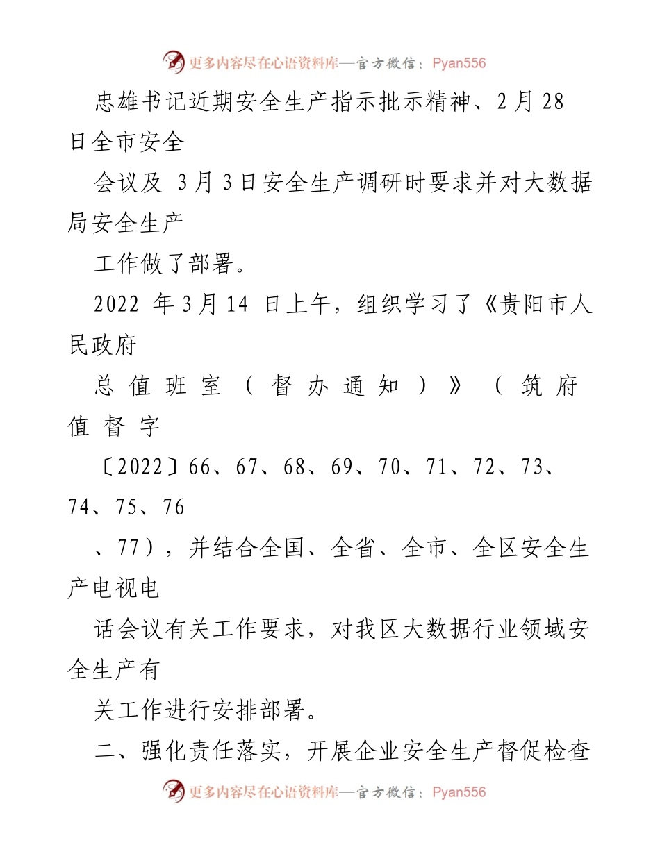 [工作总结] 安全生产工作 - 白云区大数据局安全生产工作开展情况报告.docx_第2页