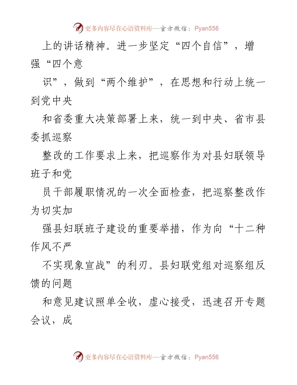[工作总结] 巡察整改 - 妇联党组巡察整改进展情况报告.docx_第2页