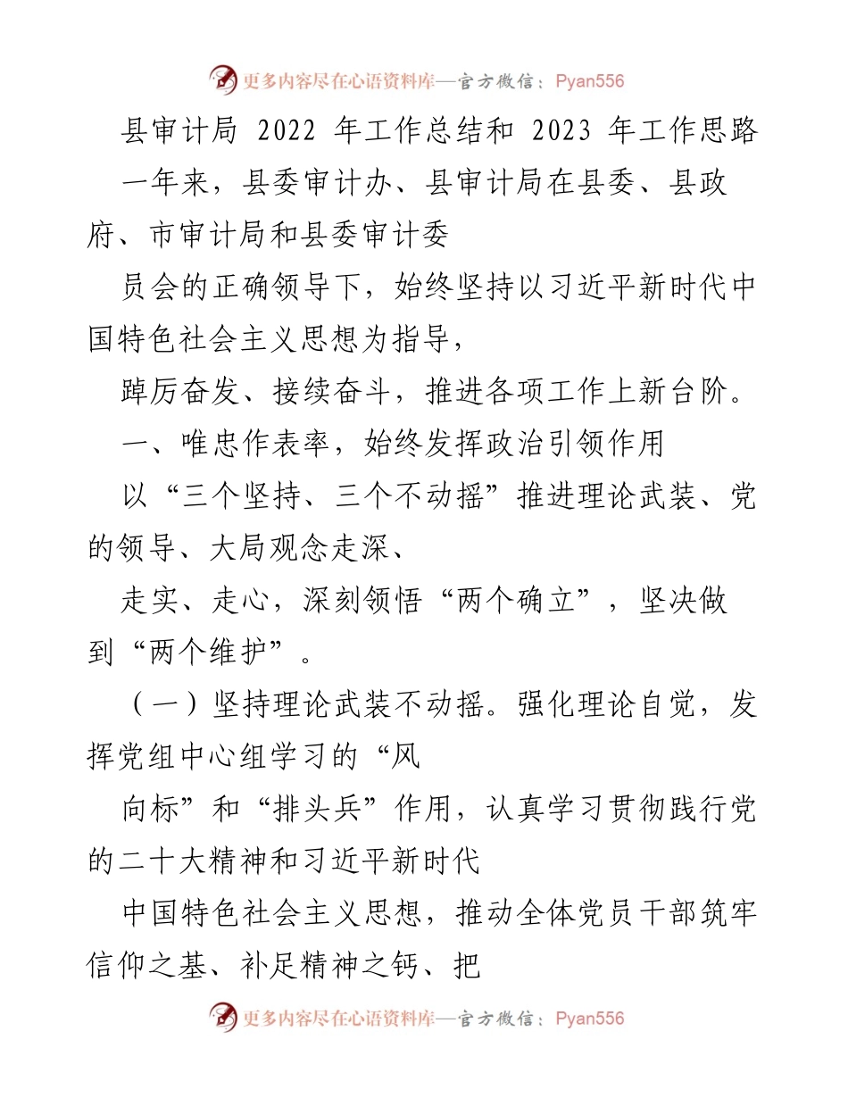 [工作总结] 审计局 - 2022年工作总结与2023年工作思路.docx_第1页