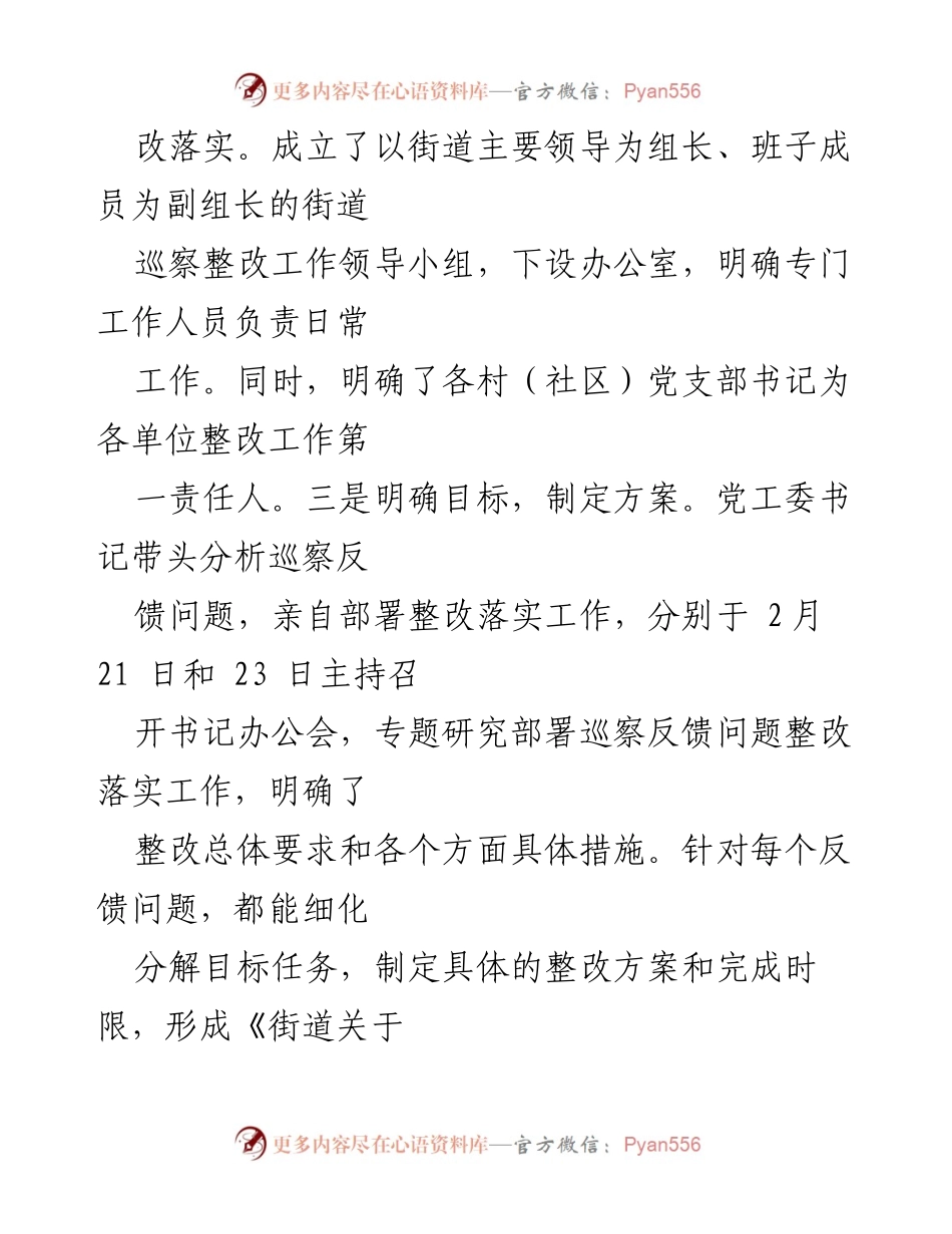 [工作总结] 巡察整改 - 街道2024年巡察整改工作成效总结.docx_第2页
