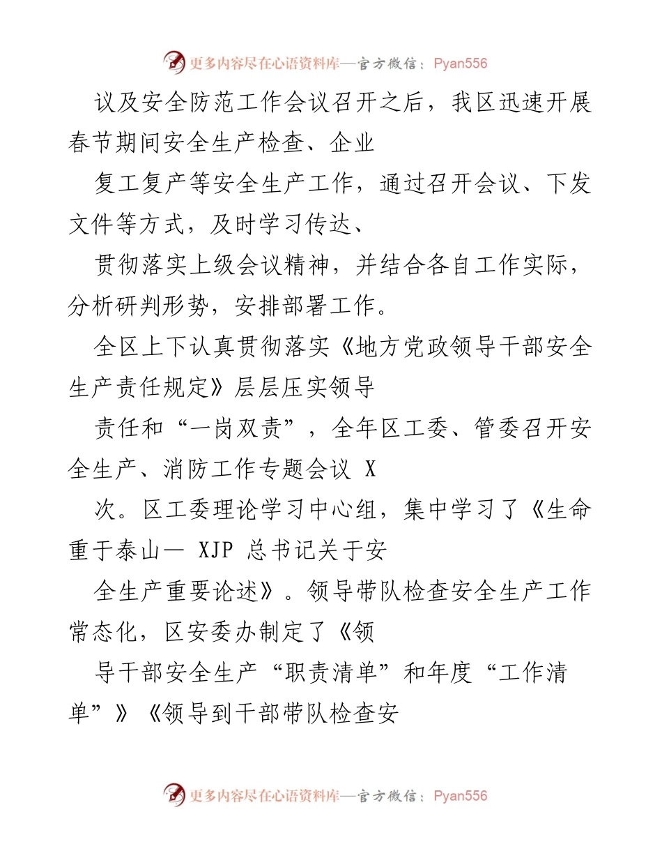[工作总结] 安全生产工作 - 2023年度X区安全生产工作总结与成效报告.docx_第2页