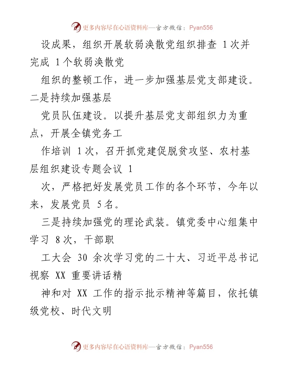 [工作总结] 年度工作总结 - XX 镇20XX 年高质量发展工作总结报告.docx_第2页