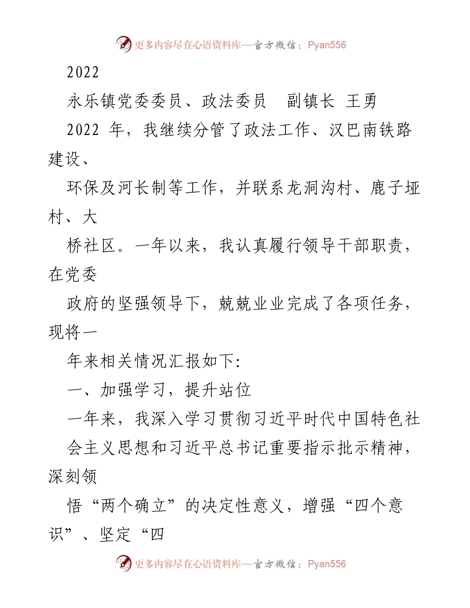 [工作总结] 年度工作汇报 - 2022年度政法及环保工作总结.docx_第1页