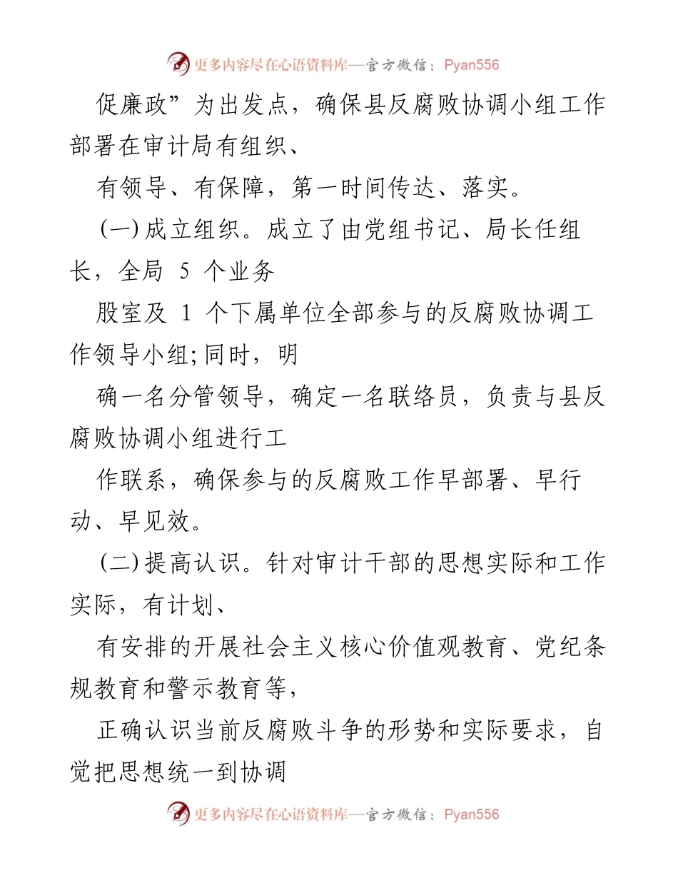 [工作总结] 审计局 - 反腐败协调工作情况汇报.docx_第2页