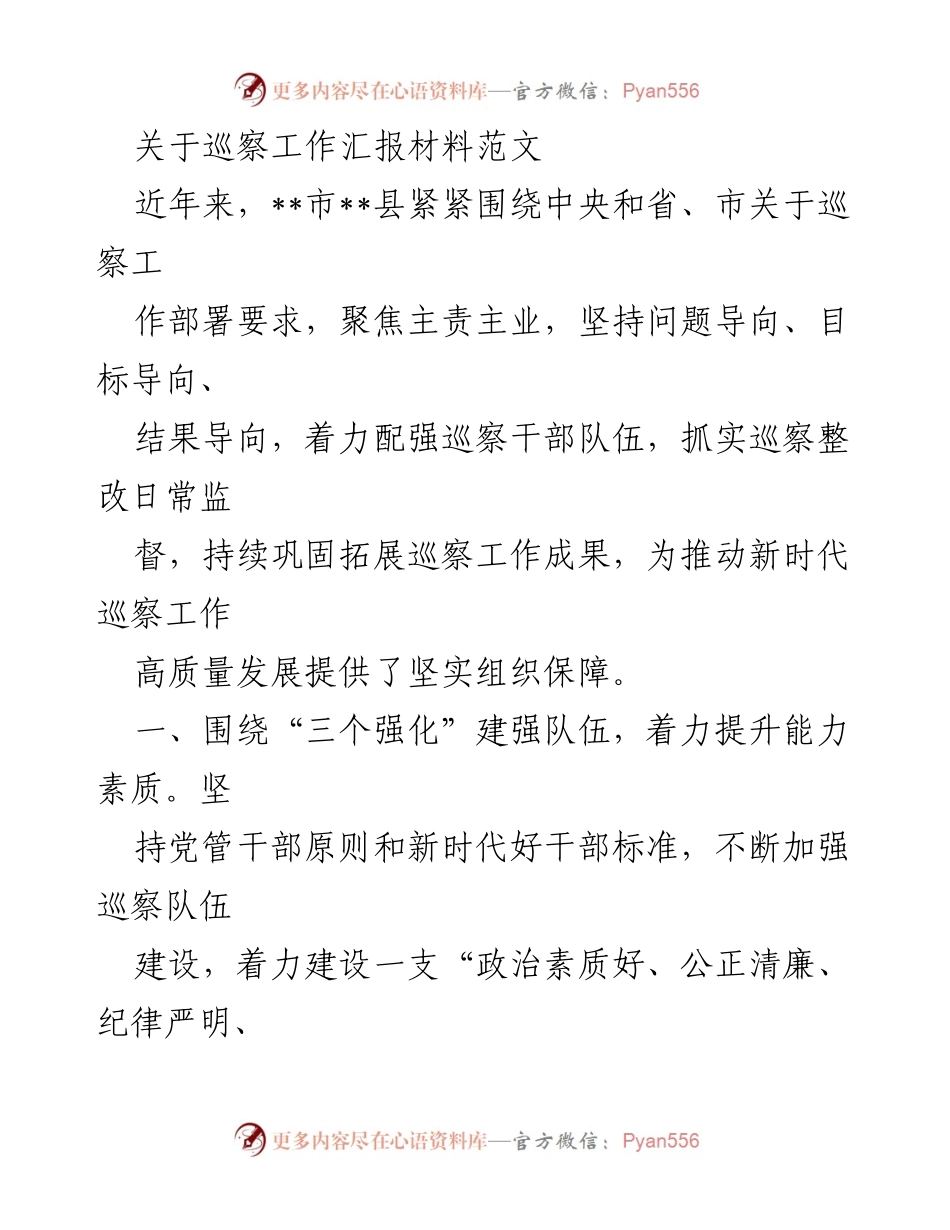 [工作总结] 巡察工作 - 强化巡察队伍建设与整改落实的经验总结.docx_第1页