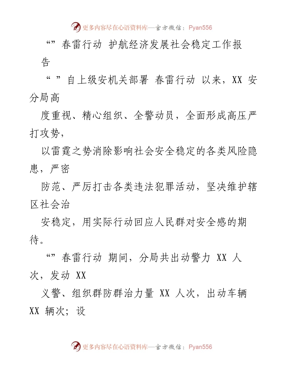 [工作总结] 安全行动 - 春雷行动工作总结报告.docx_第1页
