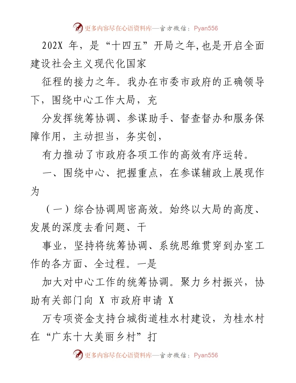 [工作总结] 年度工作会议 - 202X年市政府工作总结与成效分析.docx_第1页