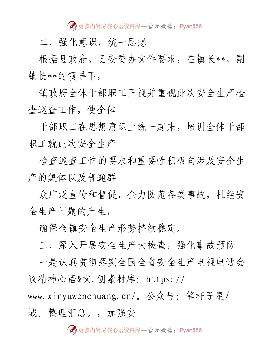 [工作总结] 安全生产大检查动员部署 - 我镇安全生产大检查工作动员部署情况总结.docx_第2页