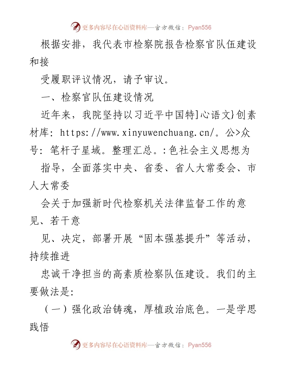 [工作总结] 市检察院 - 检察官队伍建设与履职评议情况报告.docx_第2页
