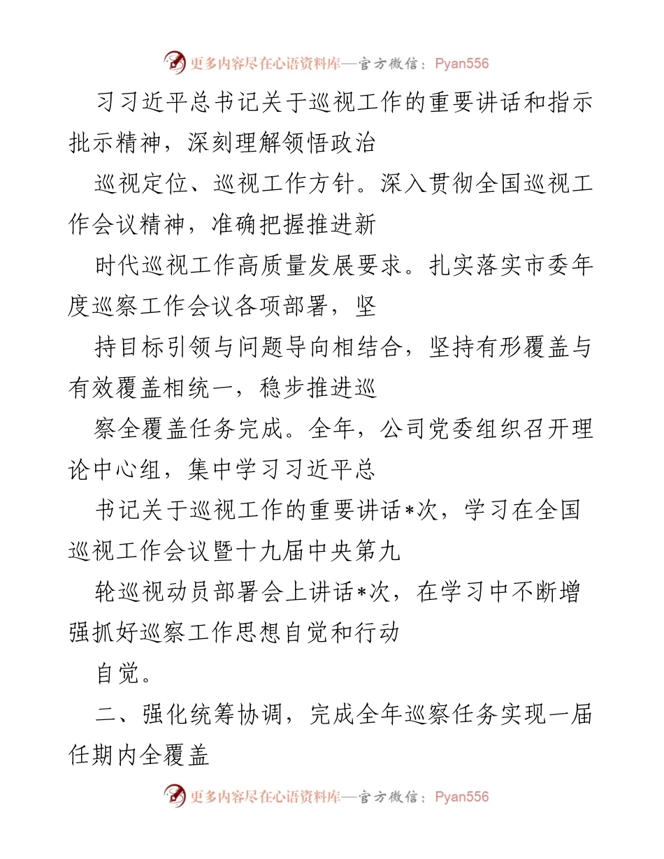 [工作总结] 巡察工作 - 2022年巡察工作总结报告.docx_第2页