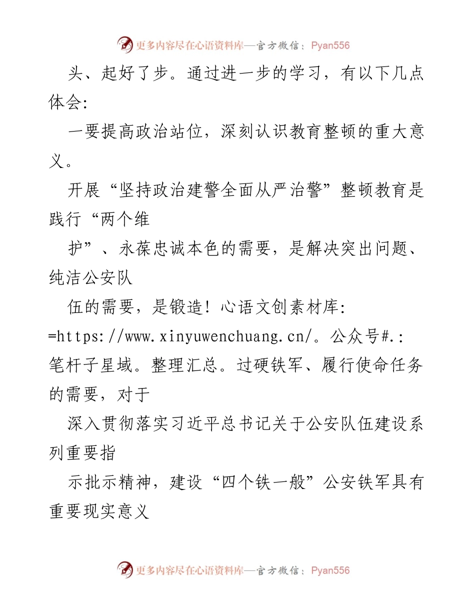 [工作总结] 教育整顿 - 坚持政治建警全面从严治警的心得体会.docx_第2页