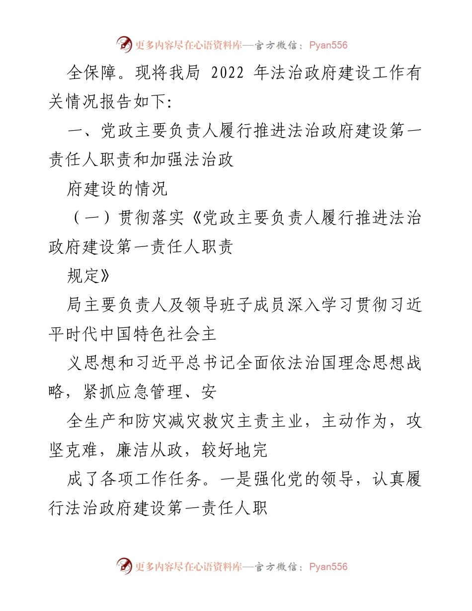 [工作总结] 应急管理局 - 2022年度法治政府建设工作情况报告.docx_第2页