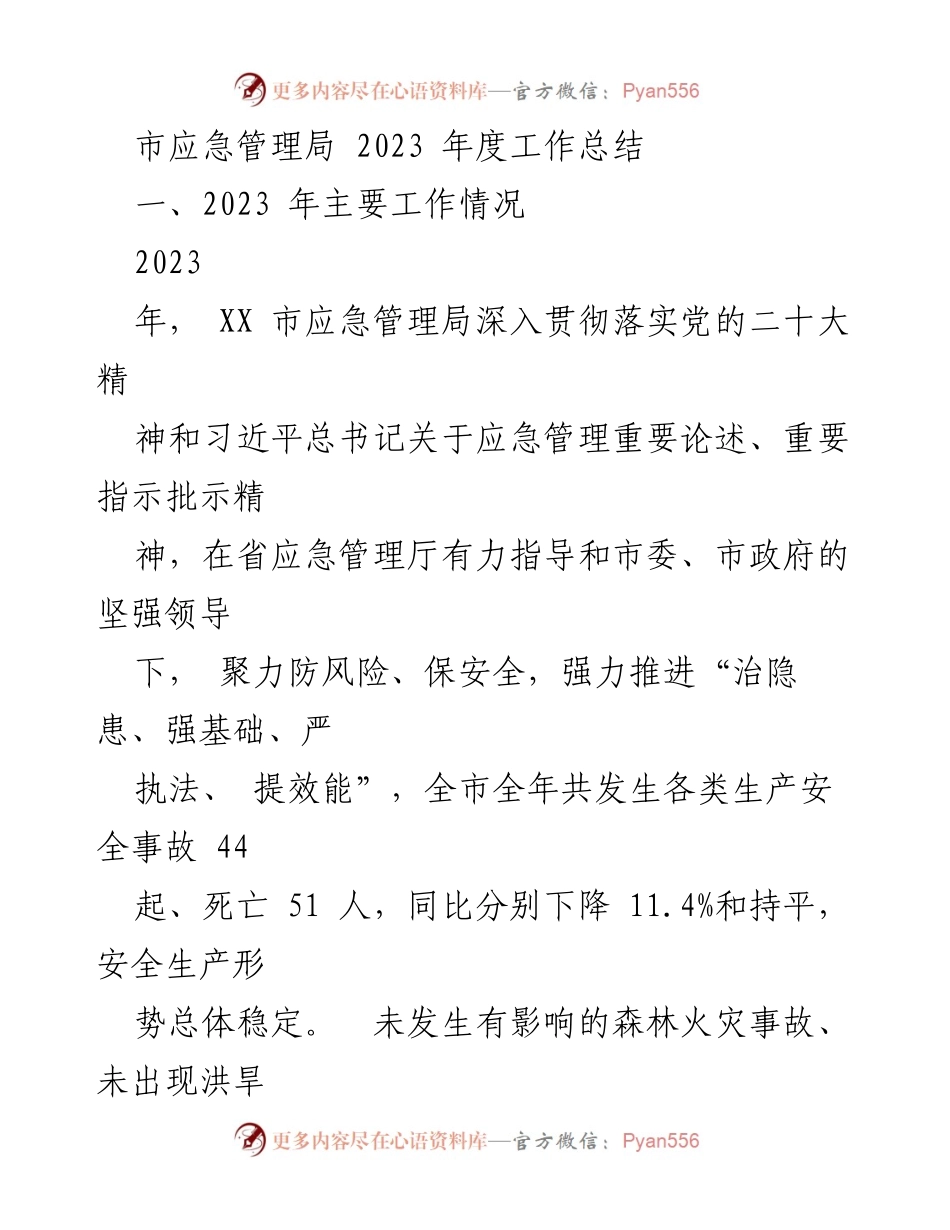 [工作总结] 应急管理局 - 2023年度应急管理工作总结与计划.docx_第2页