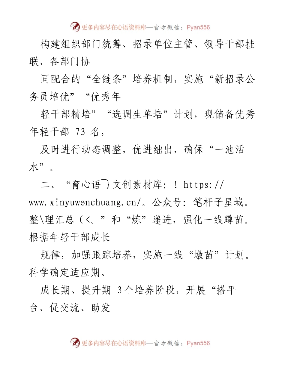 [工作总结] 年轻干部培养选拔 - 年轻干部培养选拔工作汇报.docx_第2页
