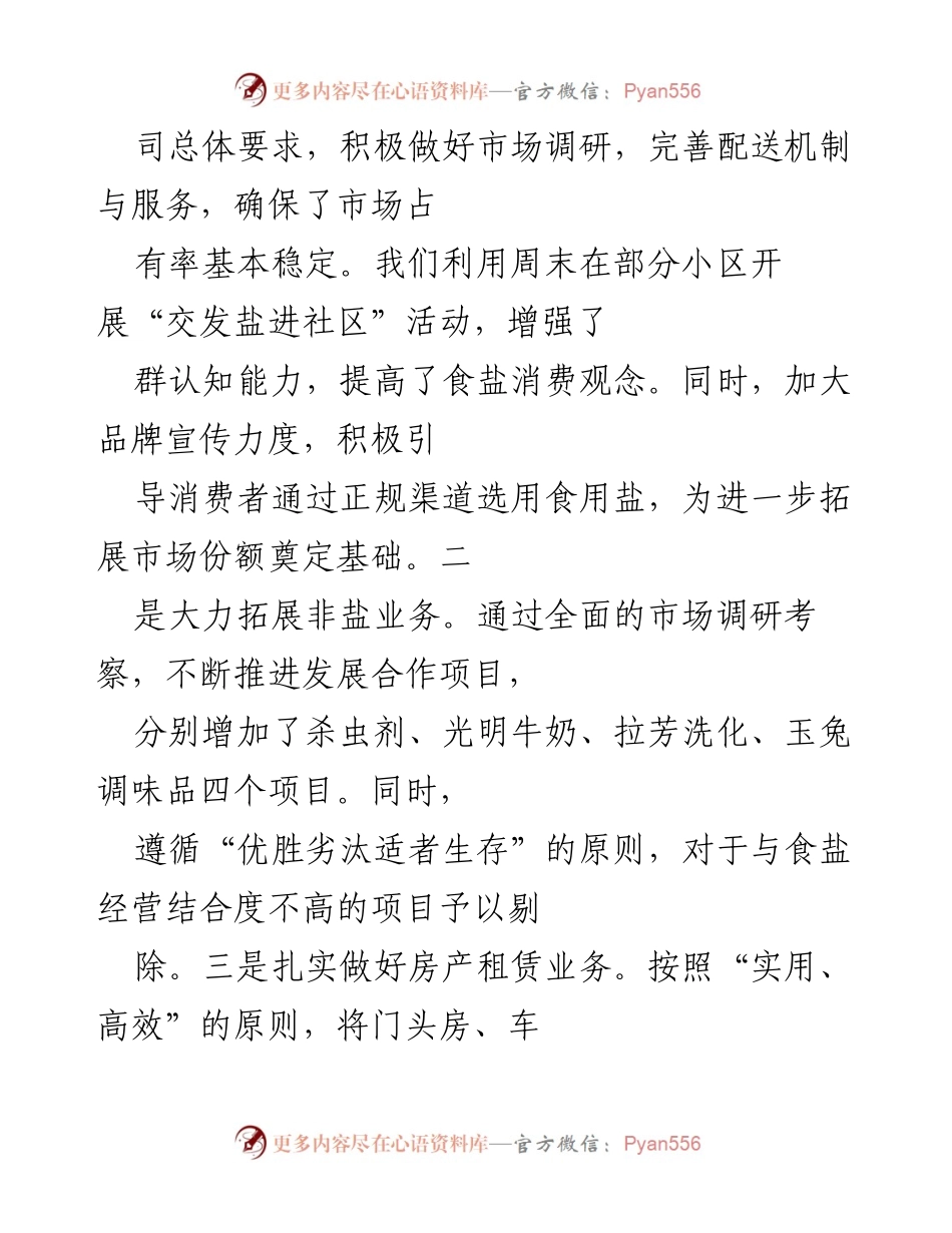 [工作总结] 年度总结 - 盐业司202X年度工作总结及2022年工作计划.docx_第2页