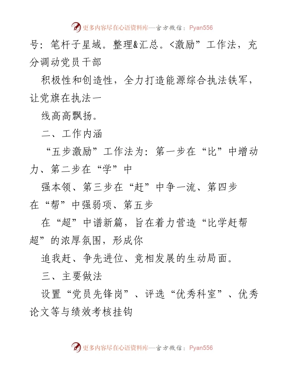 [工作总结] 支部工作 - 打造能源执法铁军的“五步激励”工作法.docx_第2页