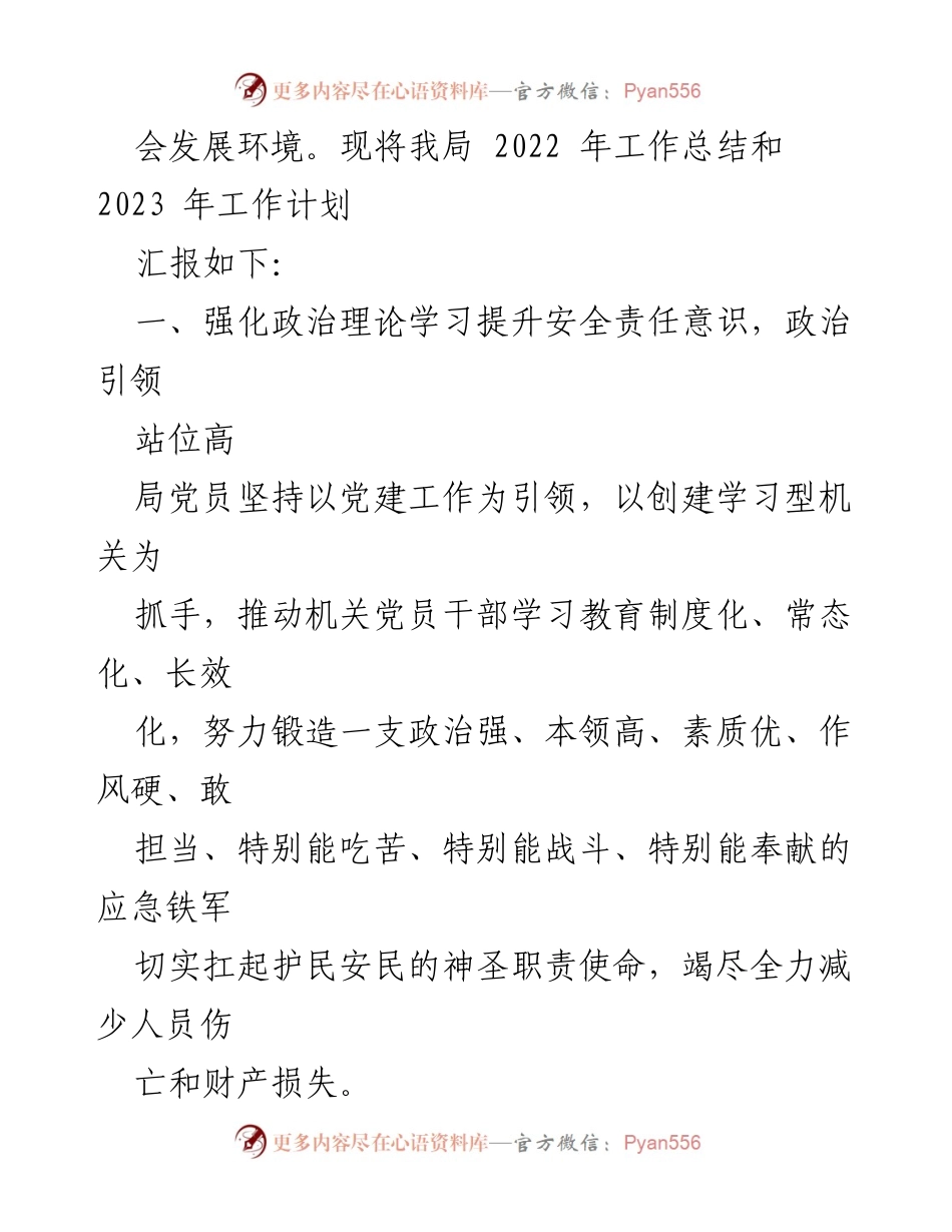 [工作总结] 应急局 - 2022年工作总结与2023年工作计划报告.docx_第2页