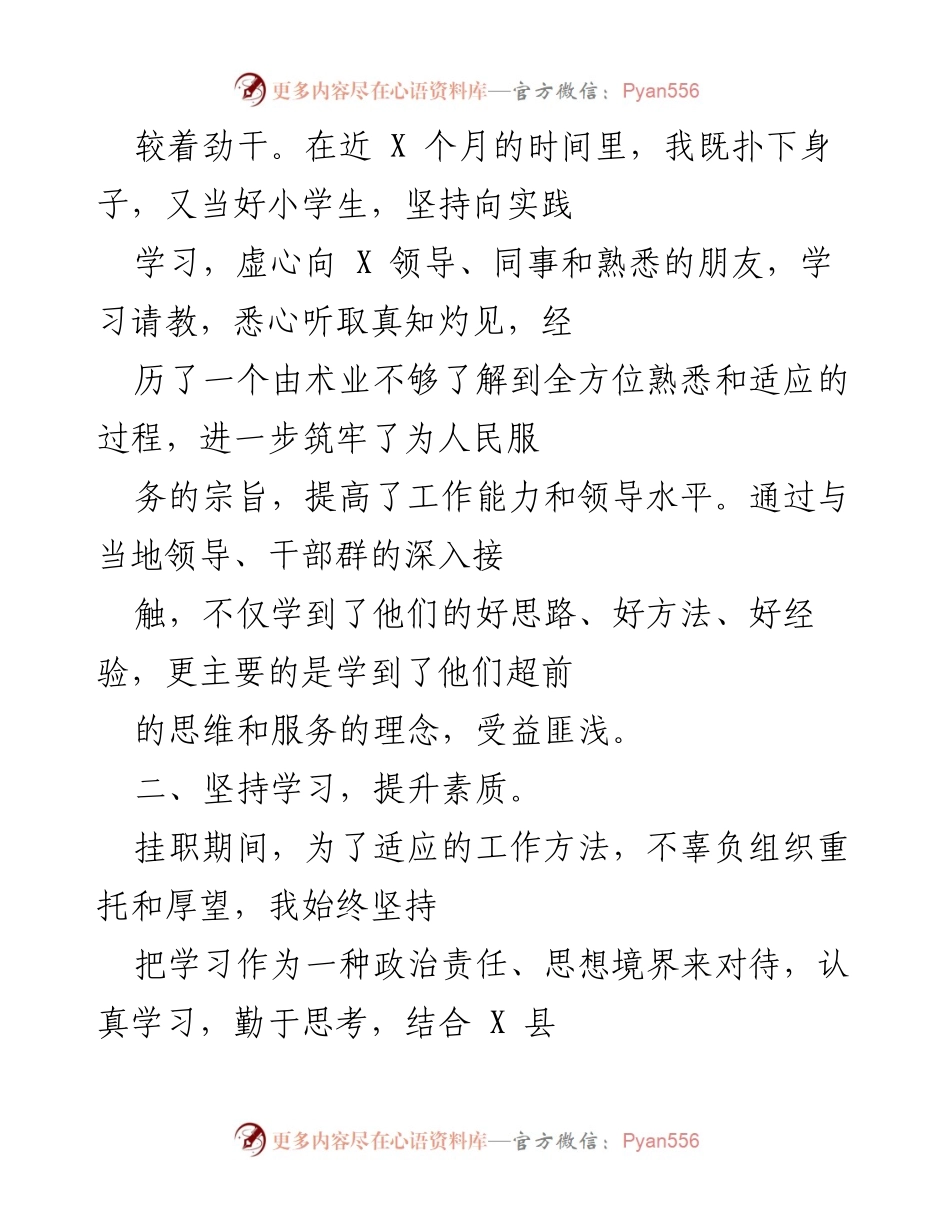 [工作总结] 挂职锻炼 - 挂职锻炼总结与经验分享.docx_第2页