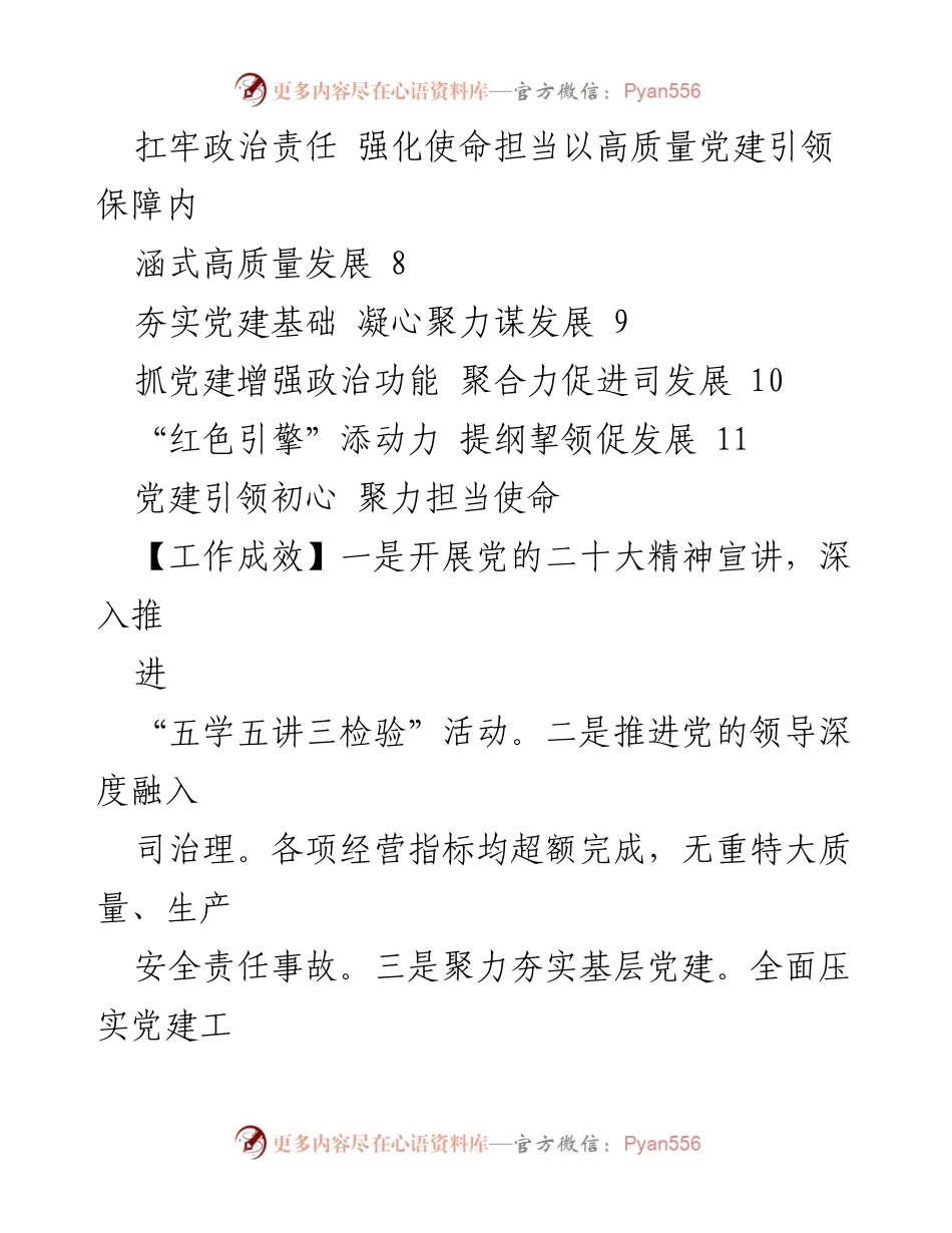 [工作总结] 年度述职 - 党建引领高质量发展述职报告汇编.docx_第2页
